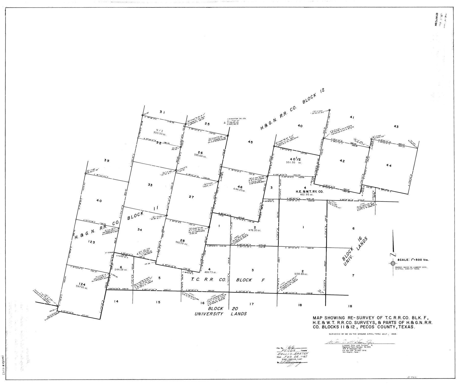 9747, Pecos County Rolled Sketch 166, General Map Collection