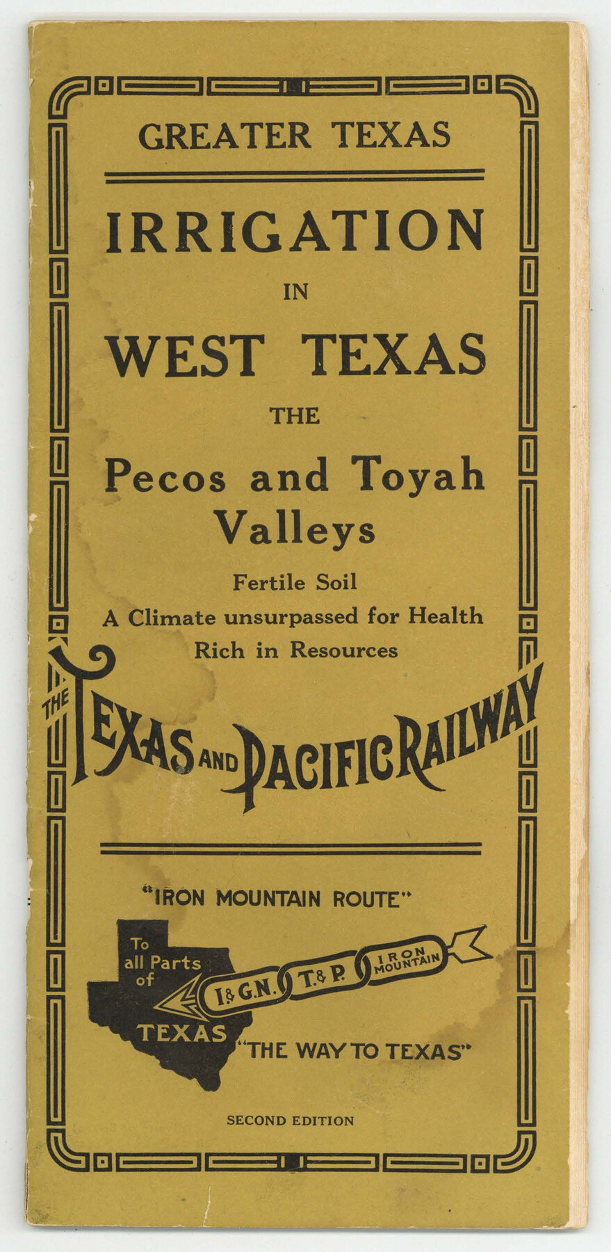 97072, Irrigation in West Texas - the Pecos and Toyah Valleys