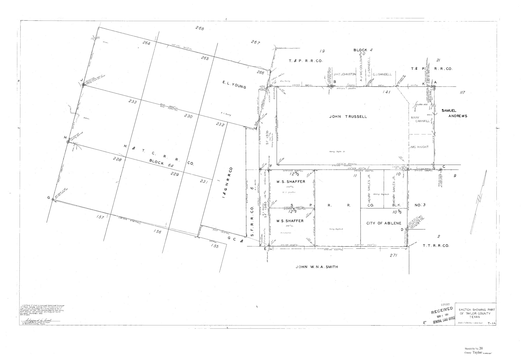 10385, Taylor County Sketch File 20, General Map Collection