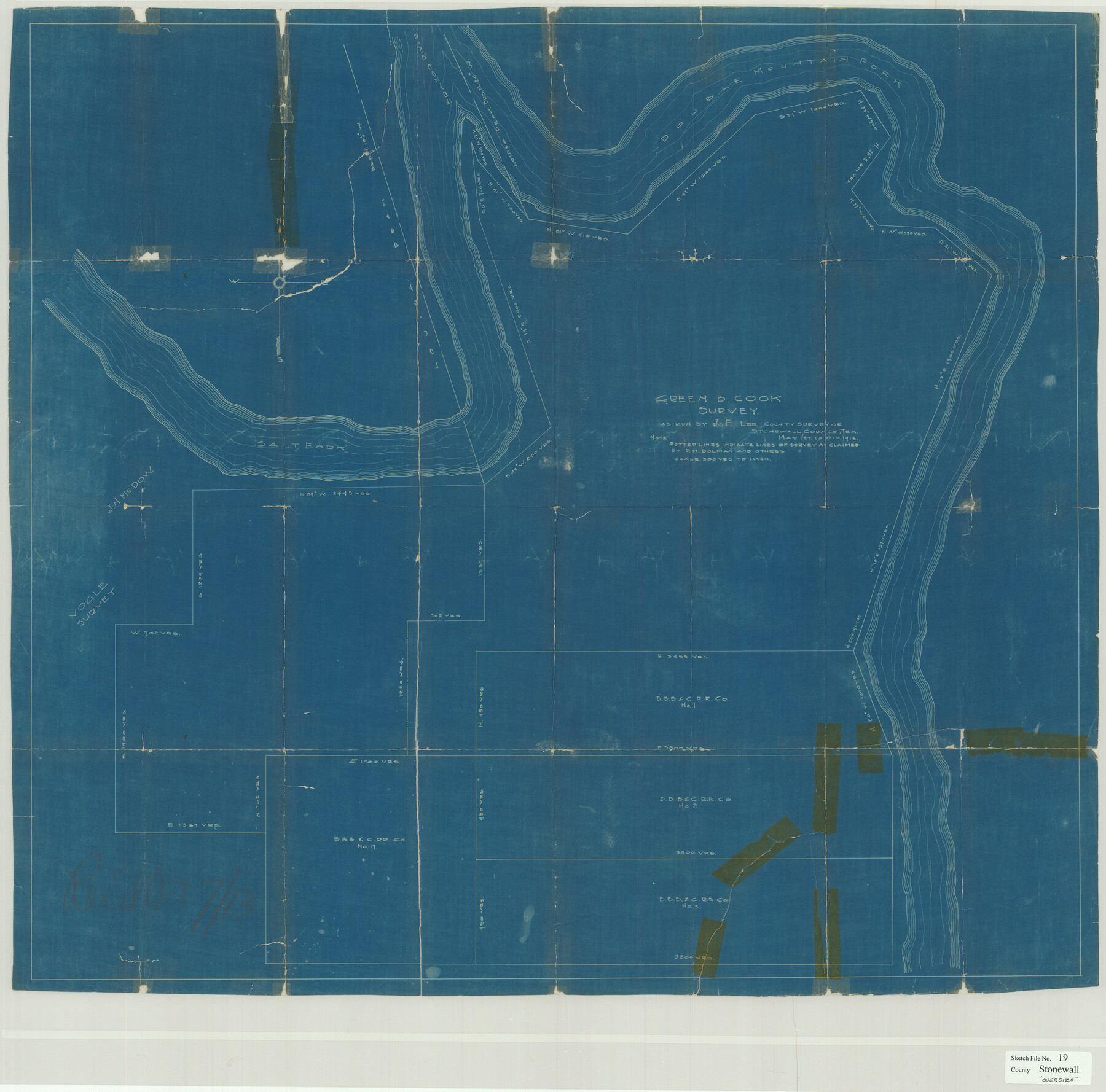 10392, Stonewall County Sketch File 19, General Map Collection