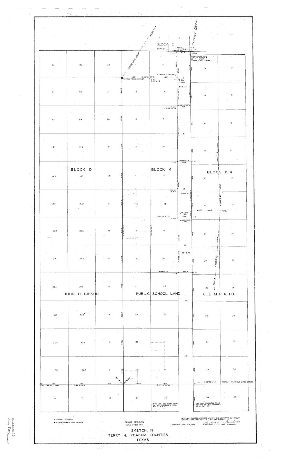 10399, Terry County Sketch File 16, General Map Collection