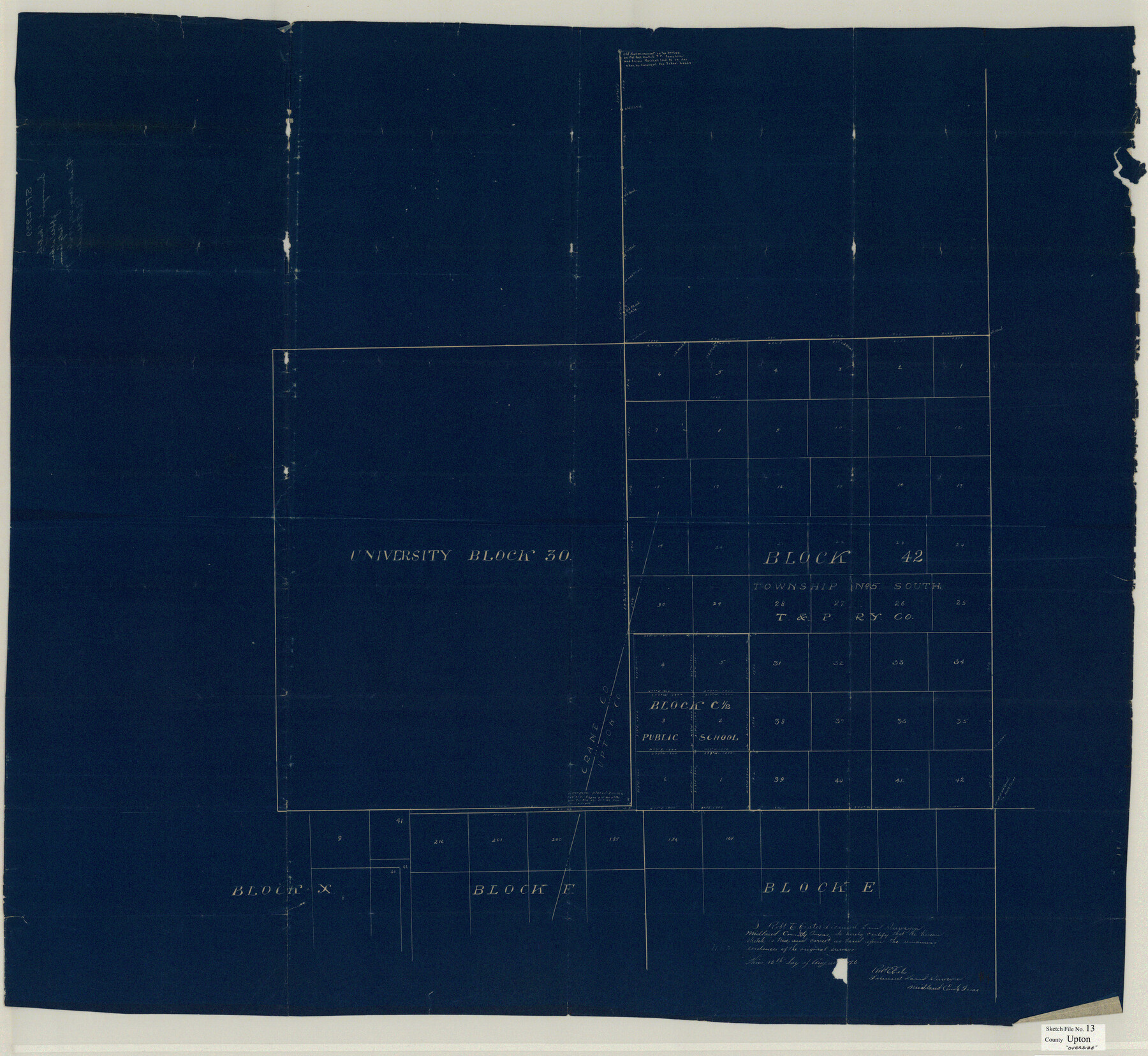 10414, Upton County Sketch File 13, General Map Collection