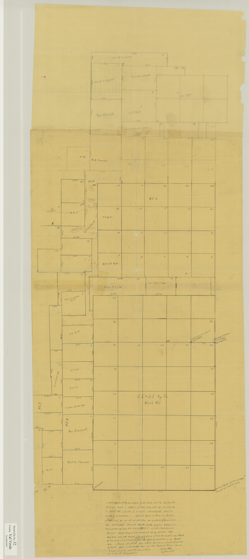 10420, Val Verde County Sketch File 32, General Map Collection