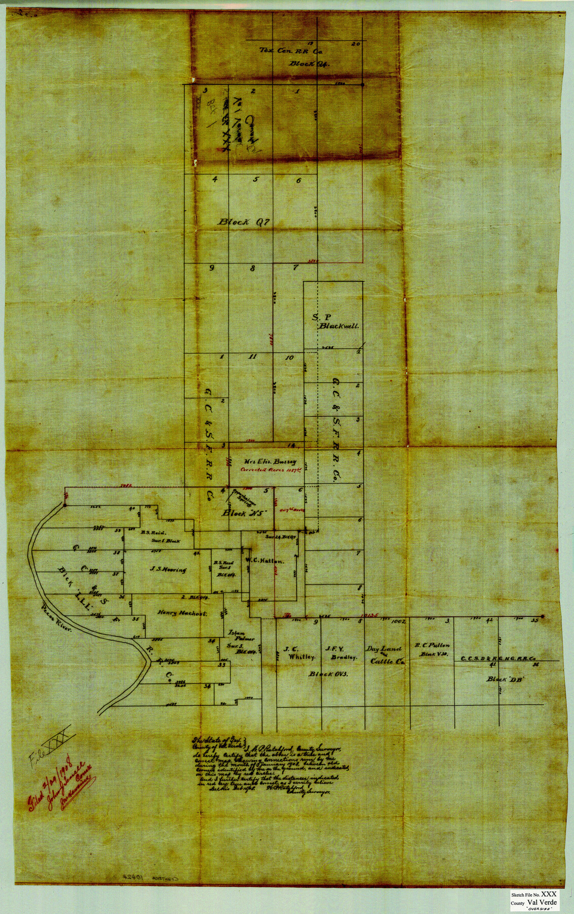 10424, Val Verde County Sketch File XXX, General Map Collection