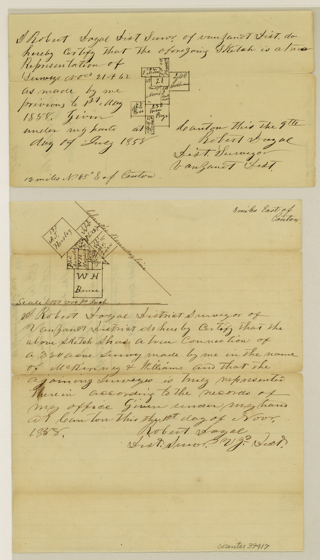 39417, Van Zandt County Sketch File 17 and 17a