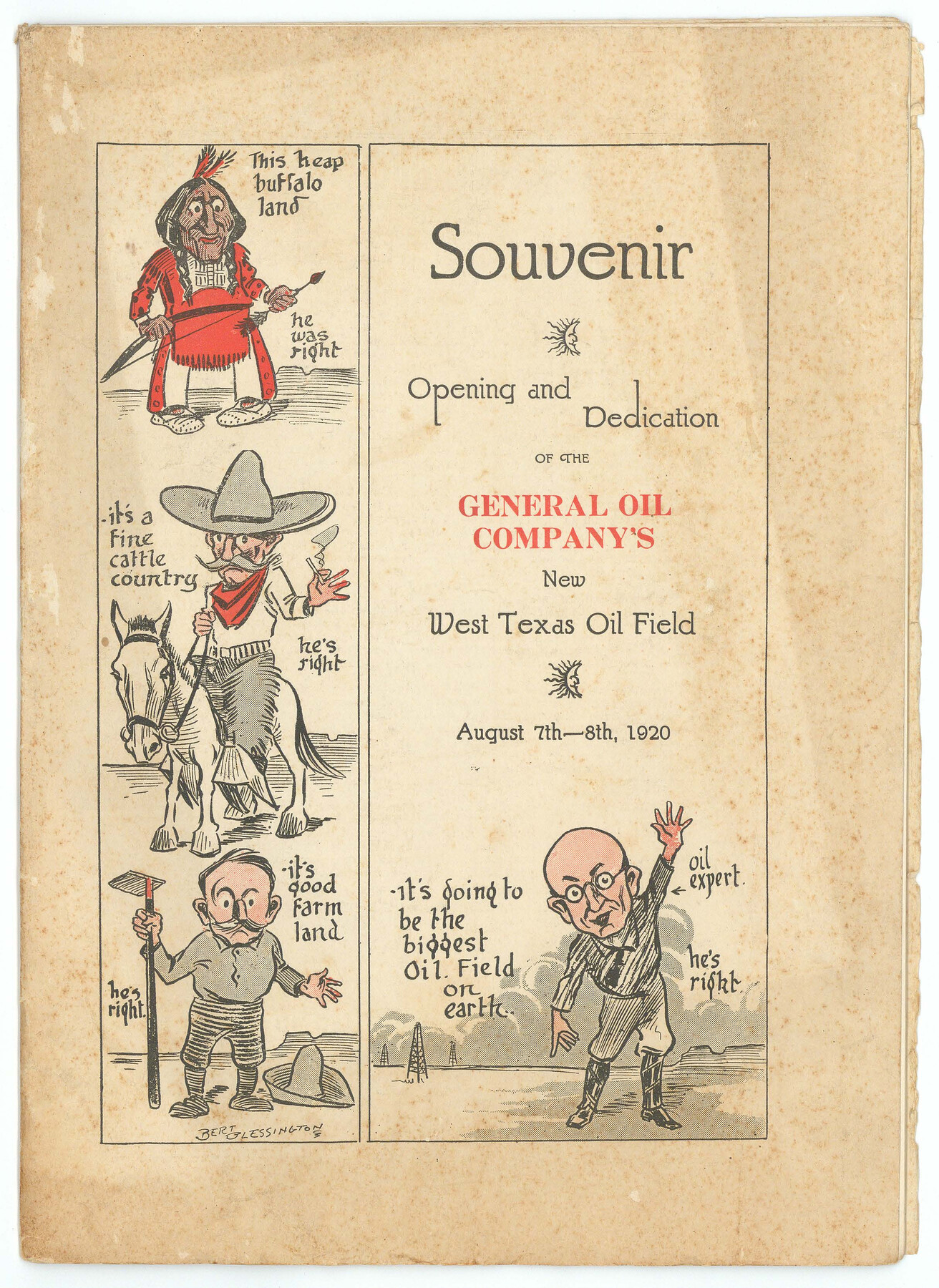 97263, Souvenir - Opening and Dedication of the General Oil Company's New West Texas Oil Field