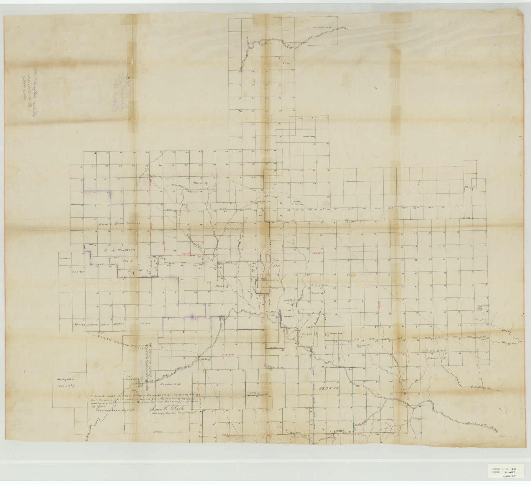 10452, Foard County Sketch File 28, General Map Collection