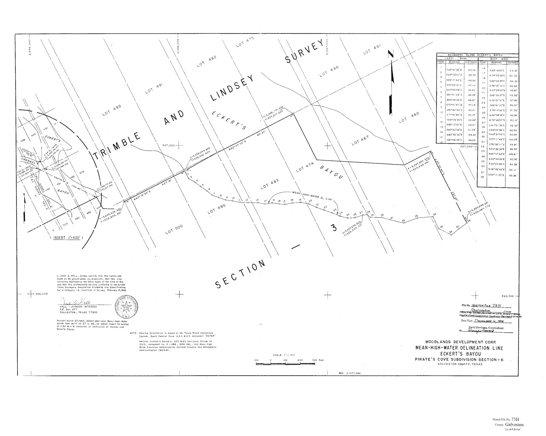 10461, Galveston County Sketch File 73h, General Map Collection