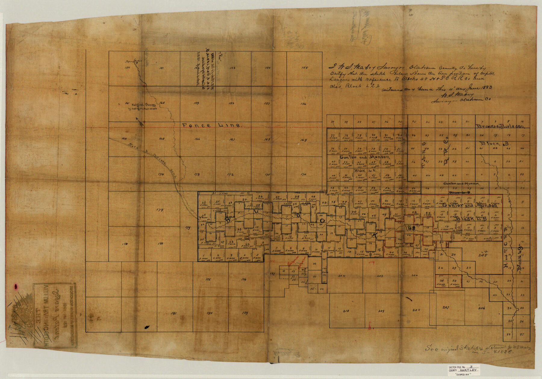 10489, Hartley County Sketch File 3, General Map Collection