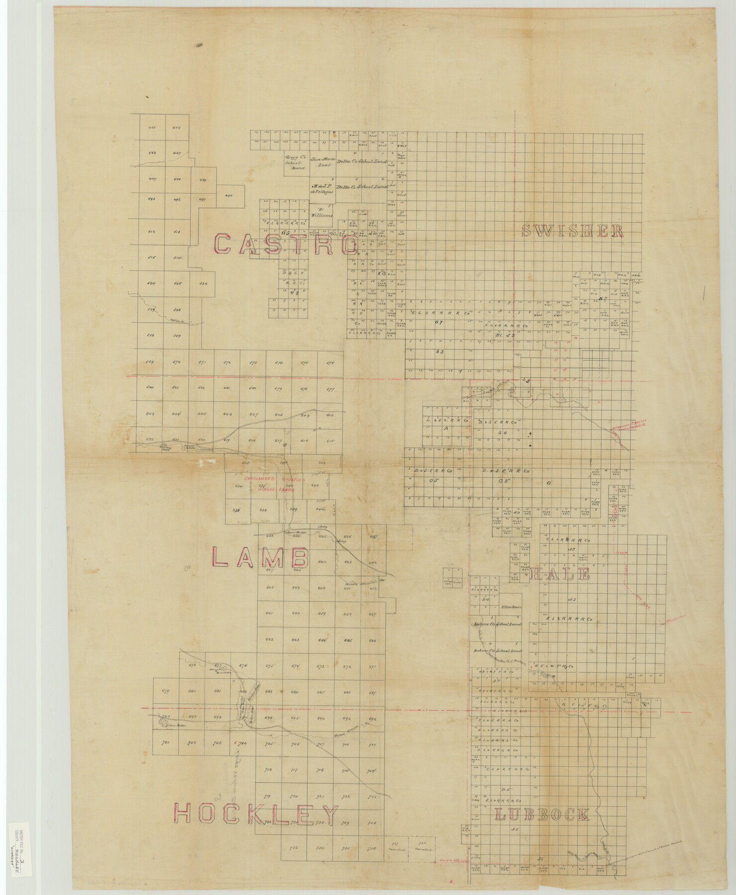 10490, Hockley County Sketch File 3, General Map Collection