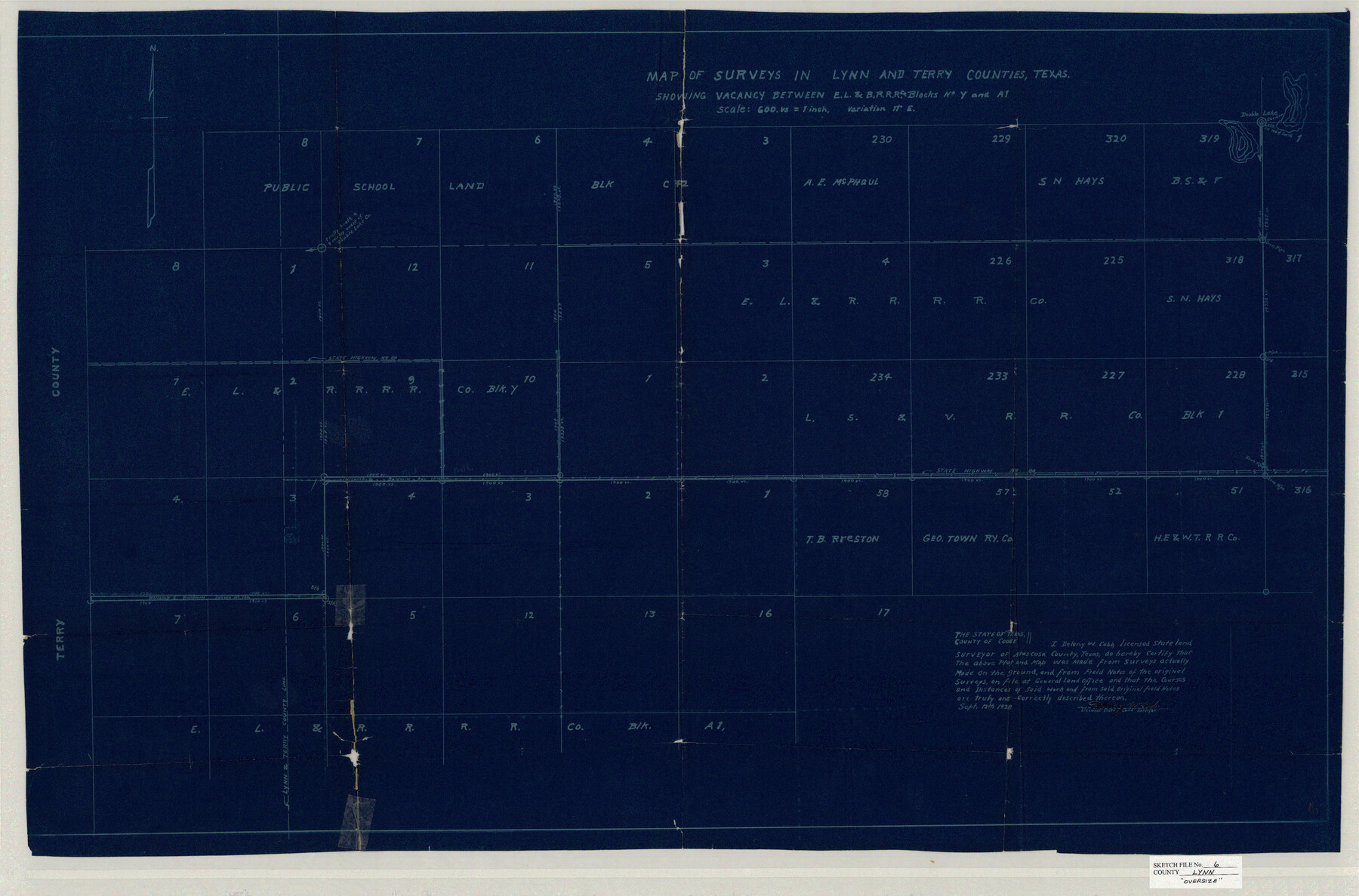 10529, Lynn County Sketch File 6, General Map Collection