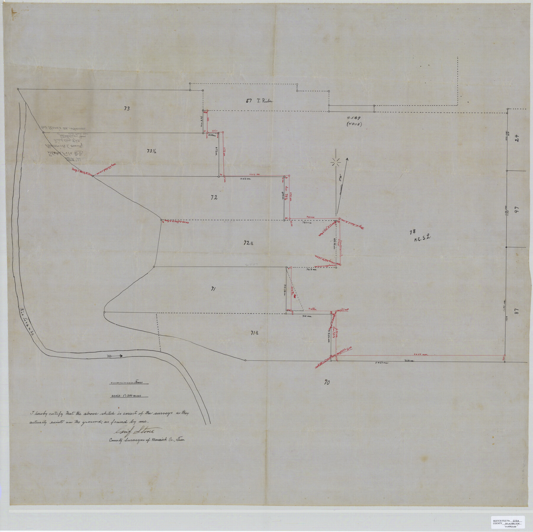 10537, Maverick County Sketch File 23a, General Map Collection