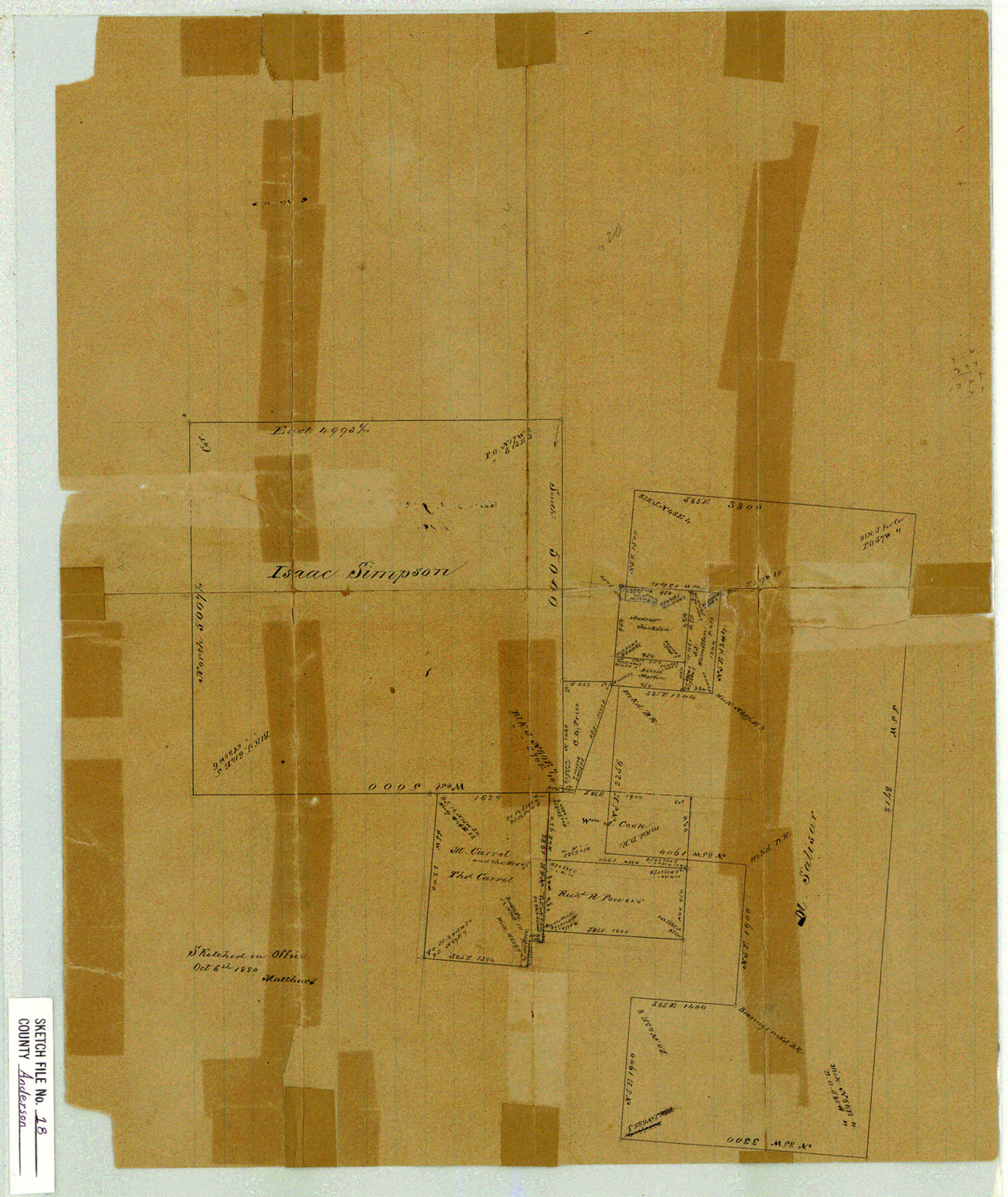10801, Anderson County Sketch File 18, General Map Collection