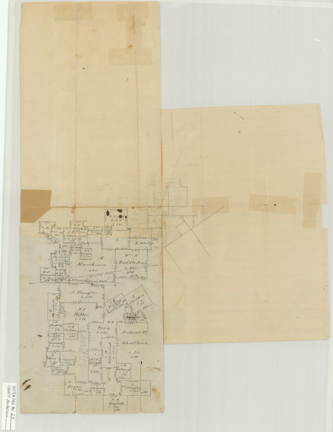 10802, Anderson County Sketch File 19, General Map Collection