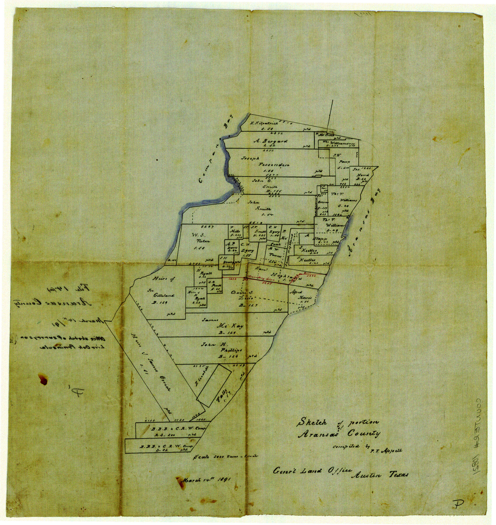 10821, Aransas County Sketch File 14a, General Map Collection