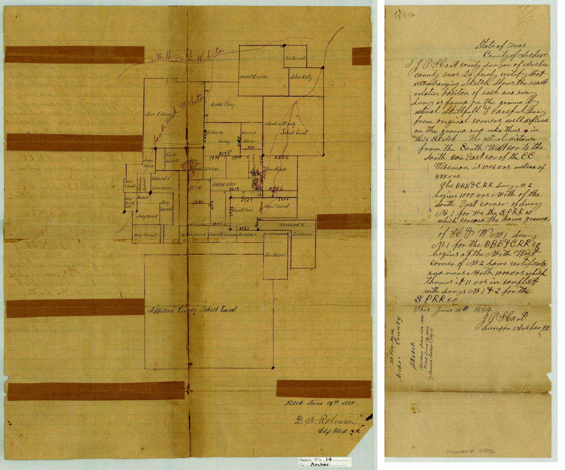 10826, Archer County Sketch File 14, General Map Collection