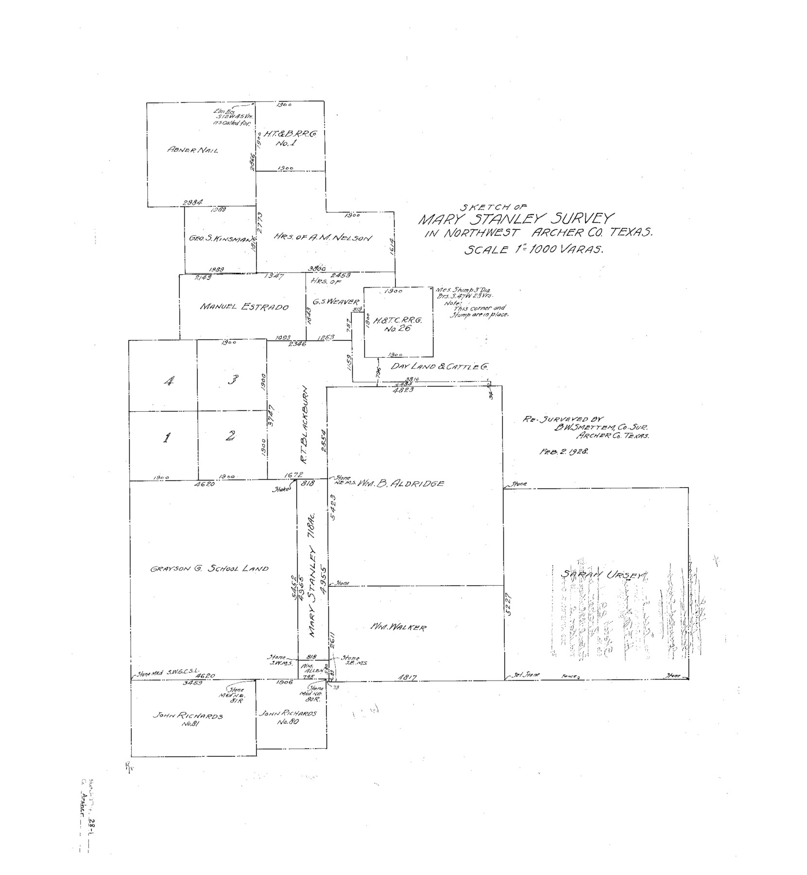 10834, Archer County Sketch File 28-1, General Map Collection