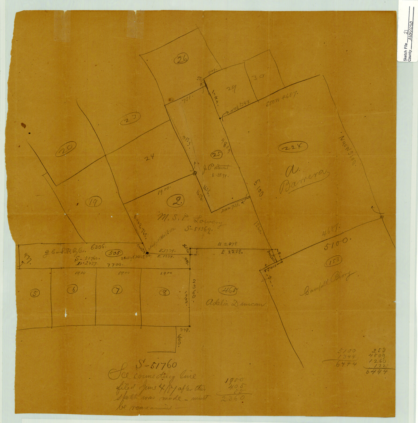 10859, Atascosa County Sketch File 21, General Map Collection