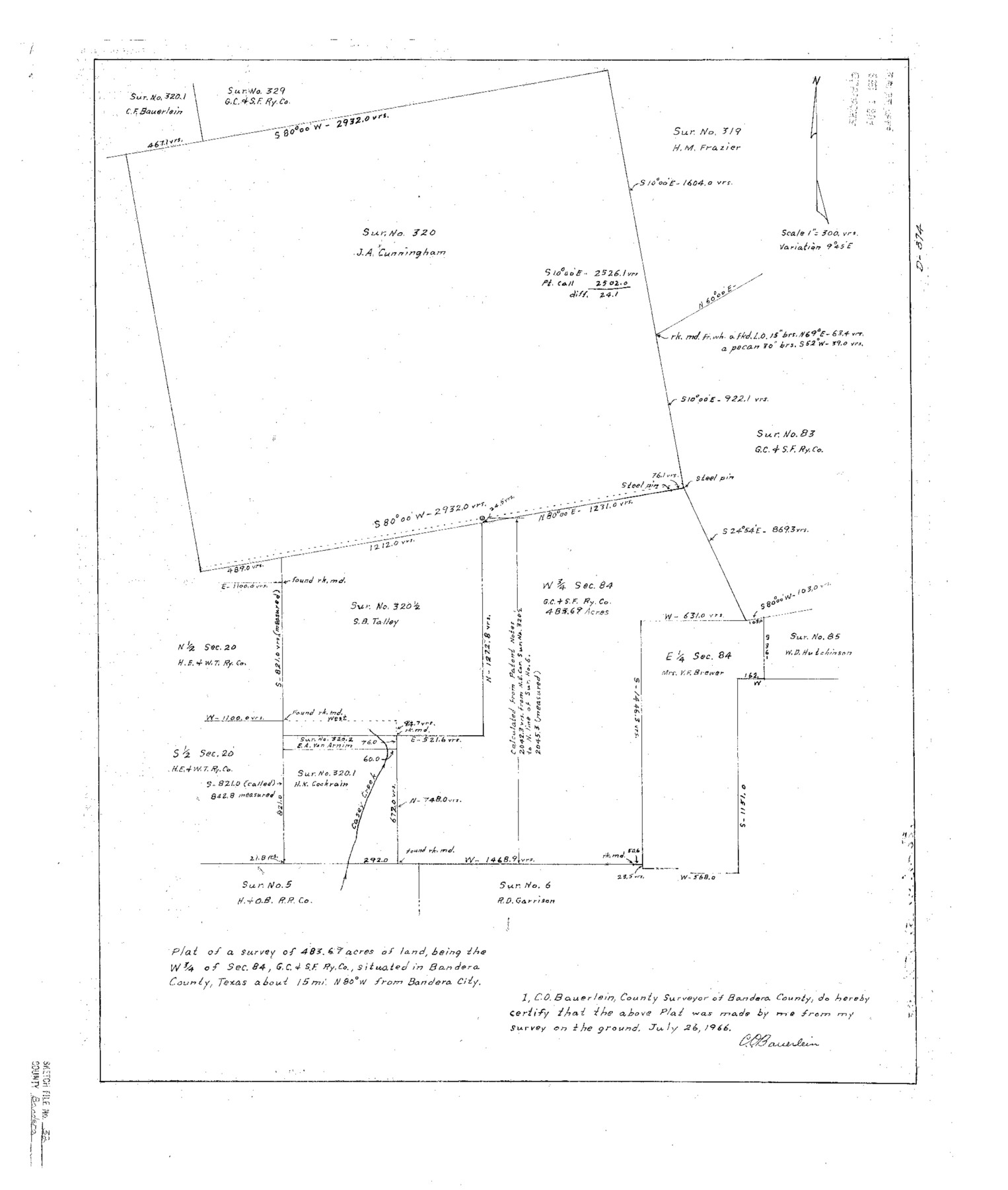 10901, Bandera County Sketch File 32, General Map Collection