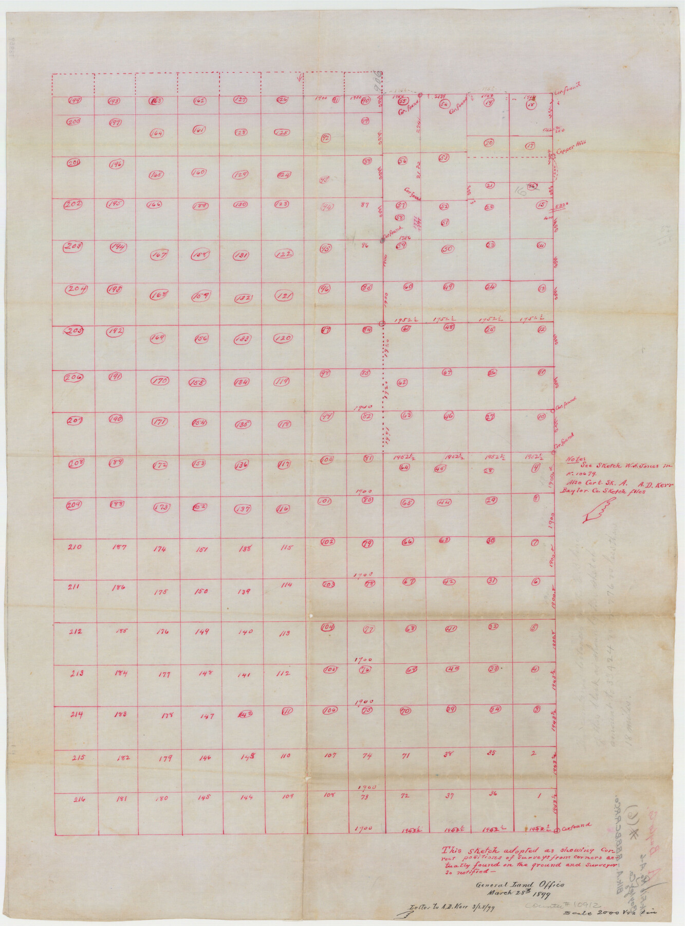 10912, Baylor County Sketch File A6, General Map Collection