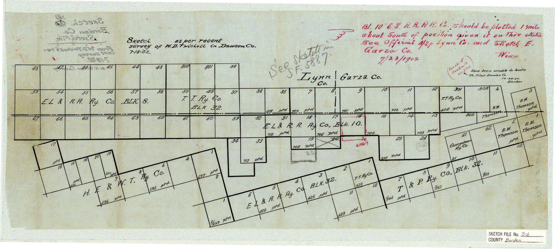 10933, Borden County Sketch File 3b, General Map Collection