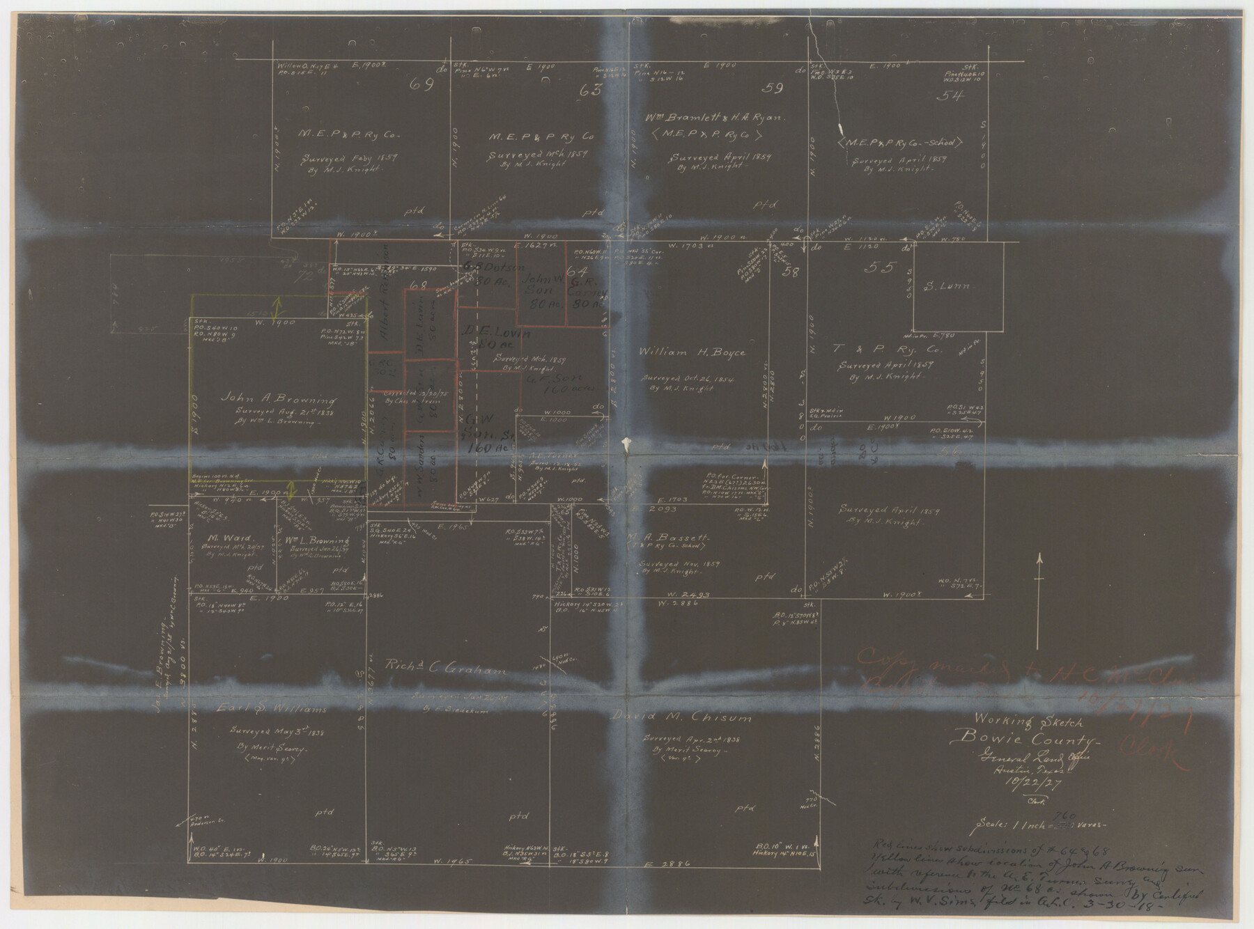 10943, Bowie County Sketch File 7, General Map Collection