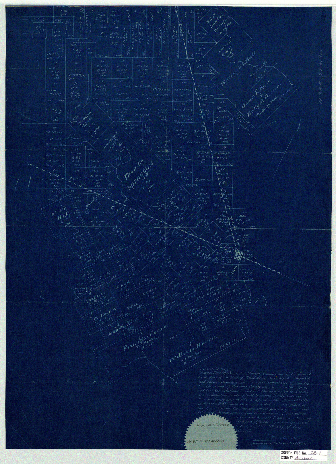 10954, Brazoria County Sketch File 28a, General Map Collection