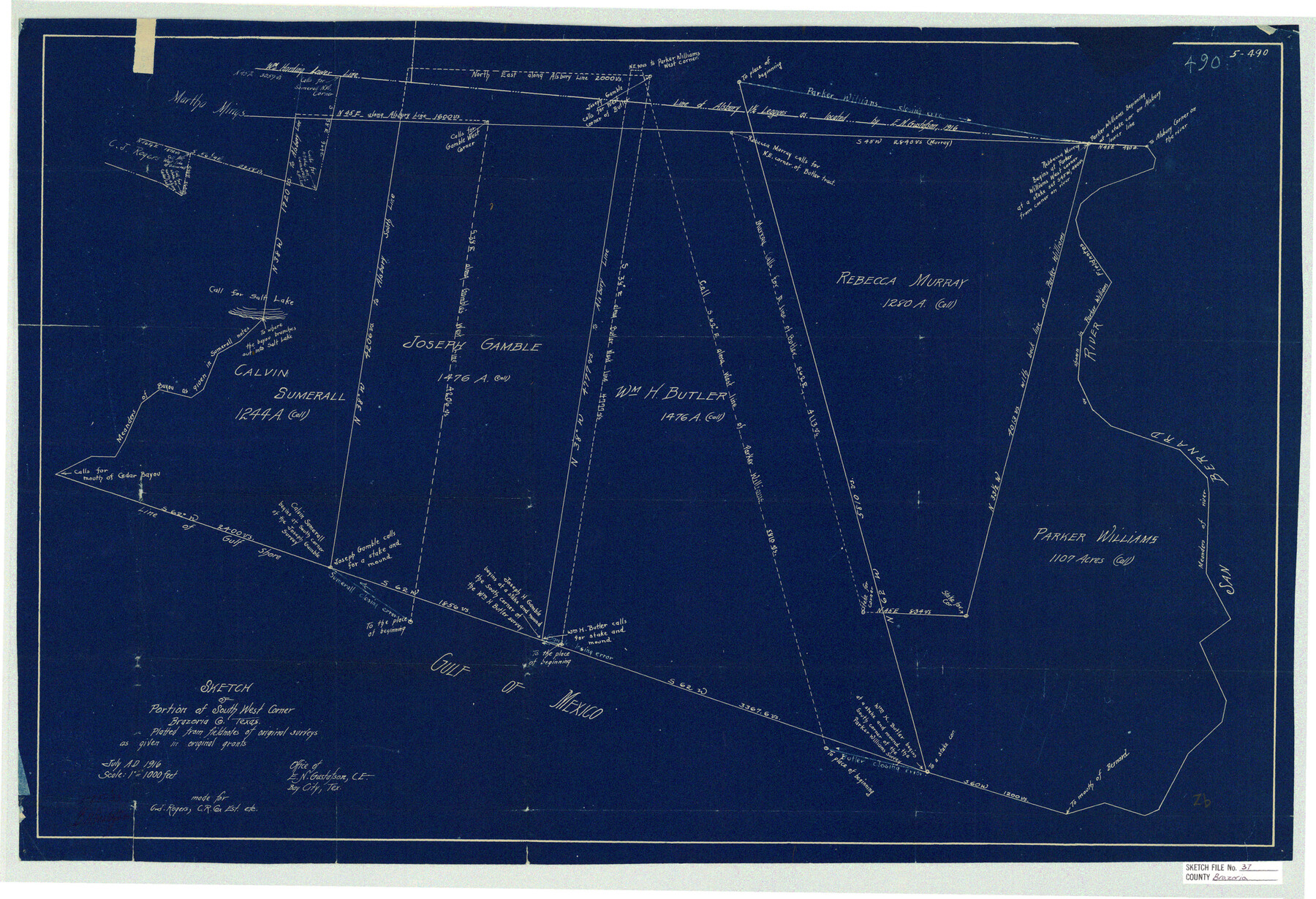 10959, Brazoria County Sketch File 37, General Map Collection