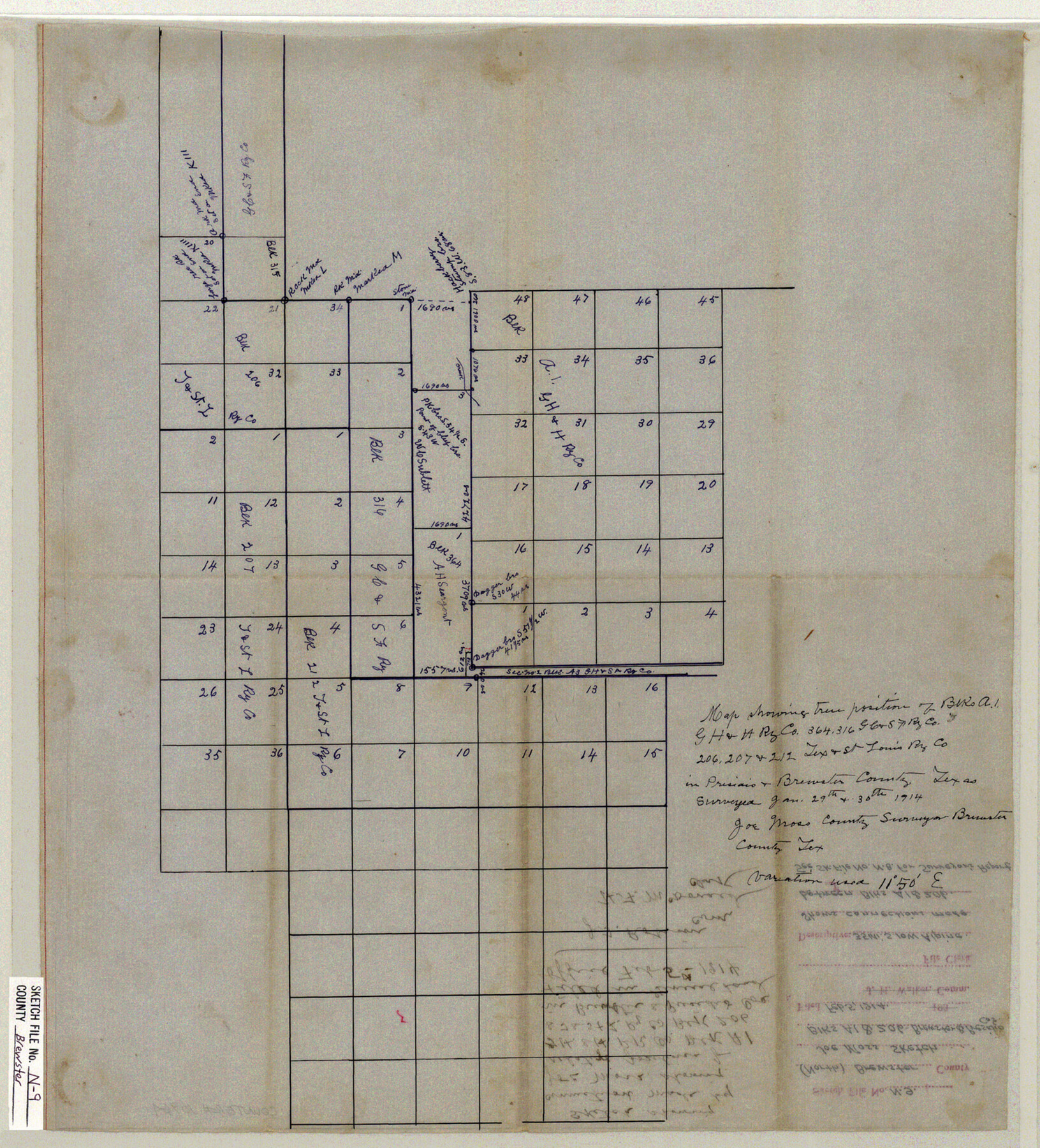 10964, Brewster County Sketch File N-9, General Map Collection