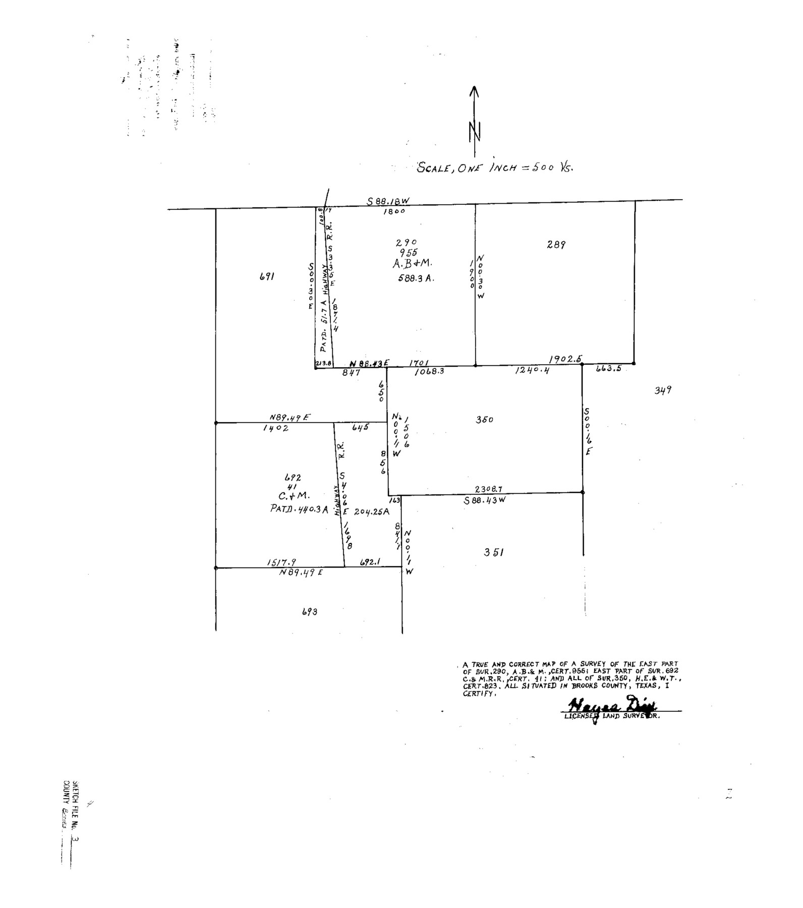 11016, Brooks County Sketch File 3, General Map Collection