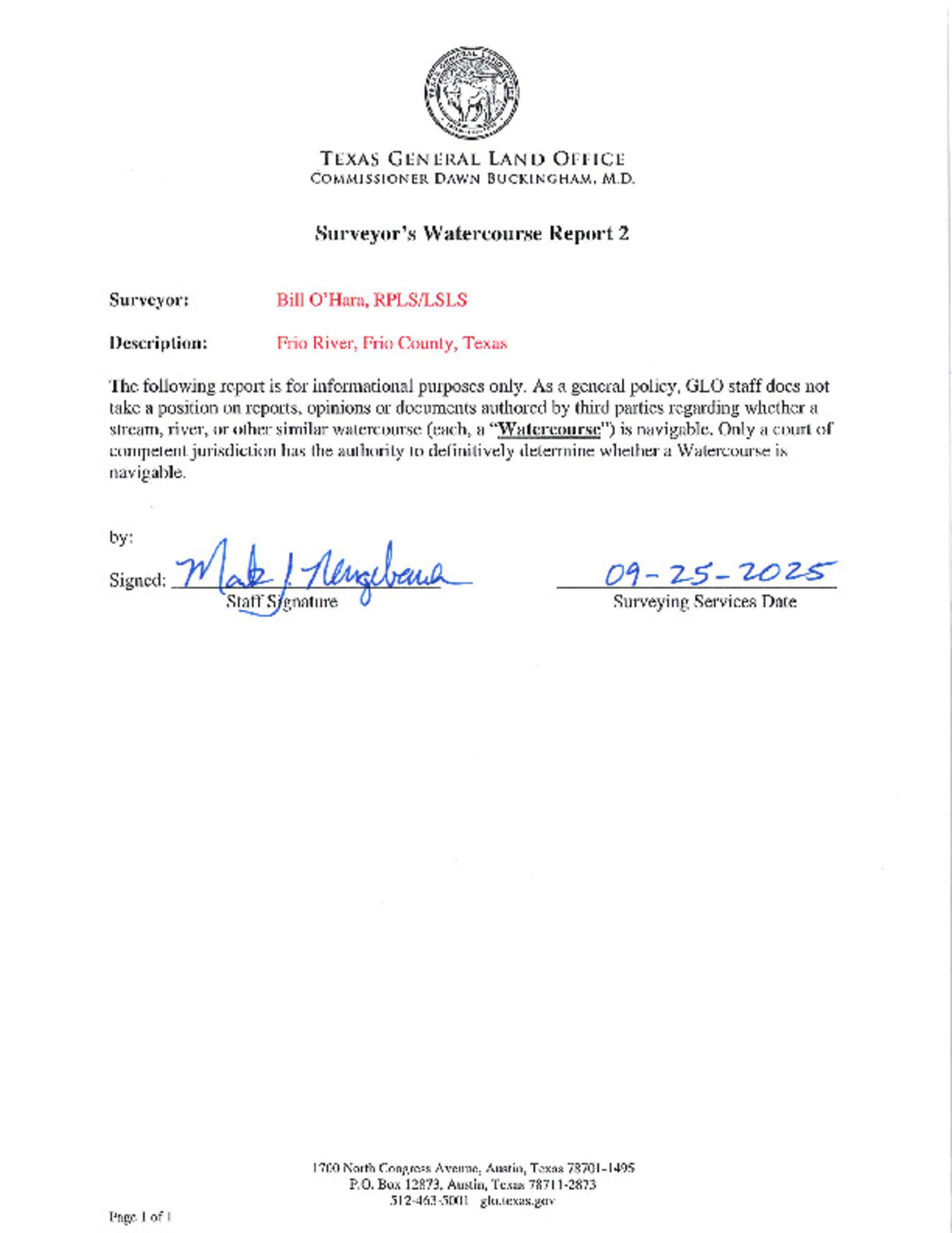 97512, Surveyor's Watercourse Report 2