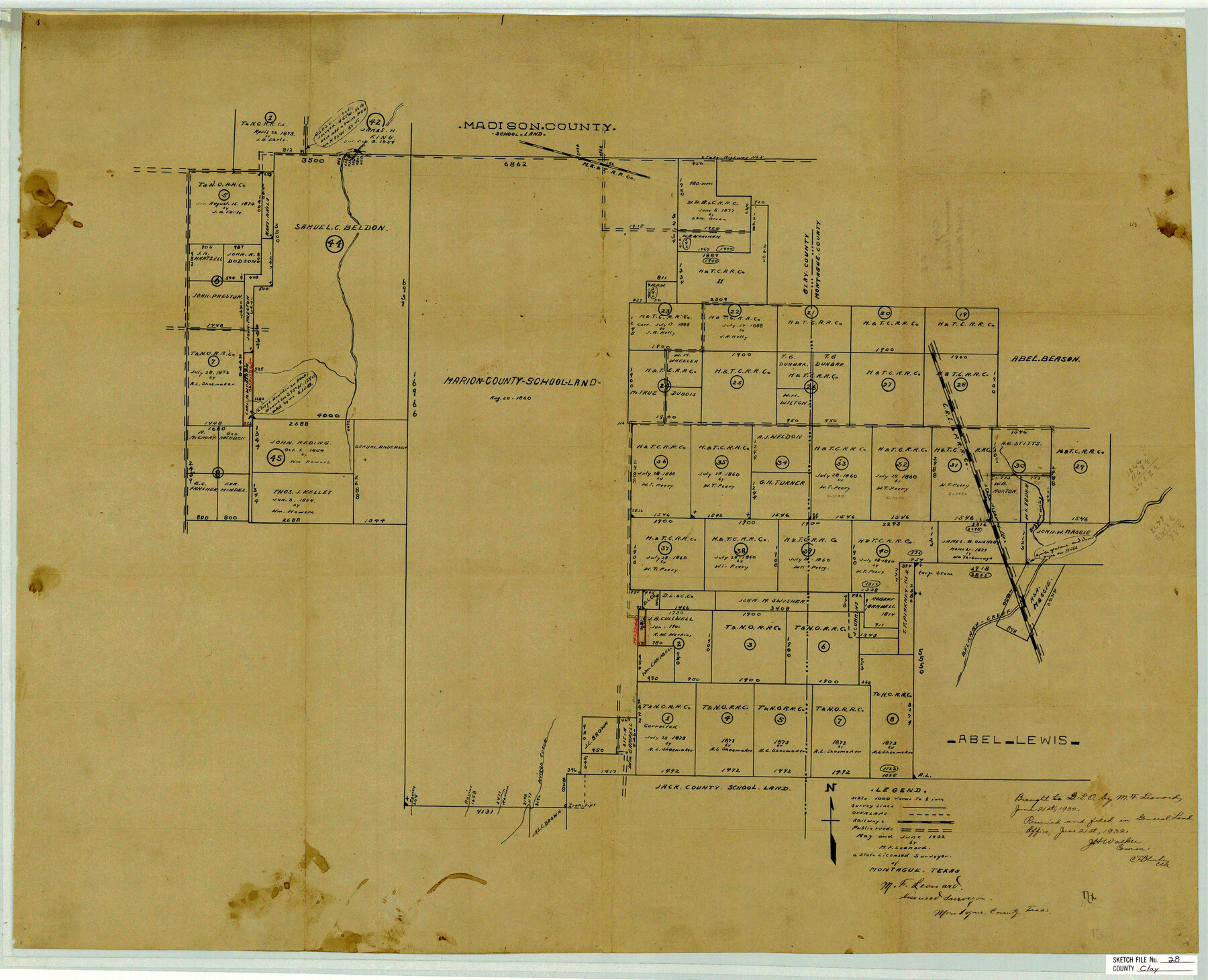 11090, Clay County Sketch File 28, General Map Collection