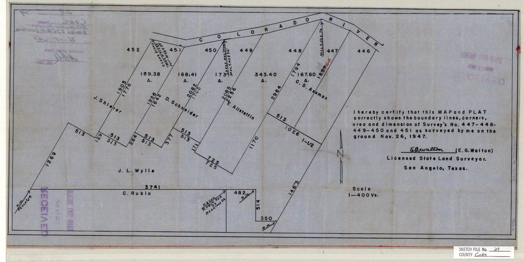 11114, Coke County Sketch File 29, General Map Collection