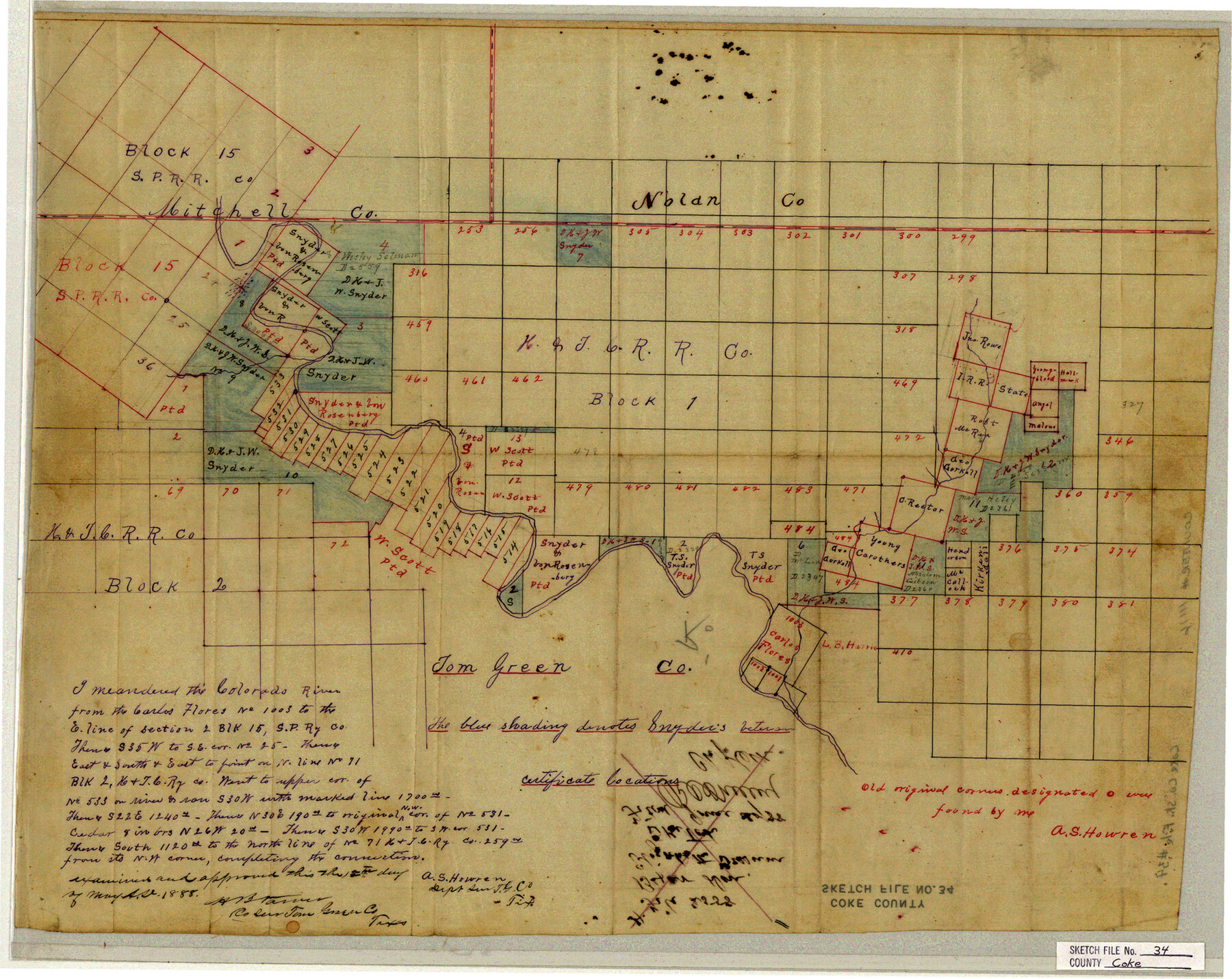 11116, Coke County Sketch File 34, General Map Collection