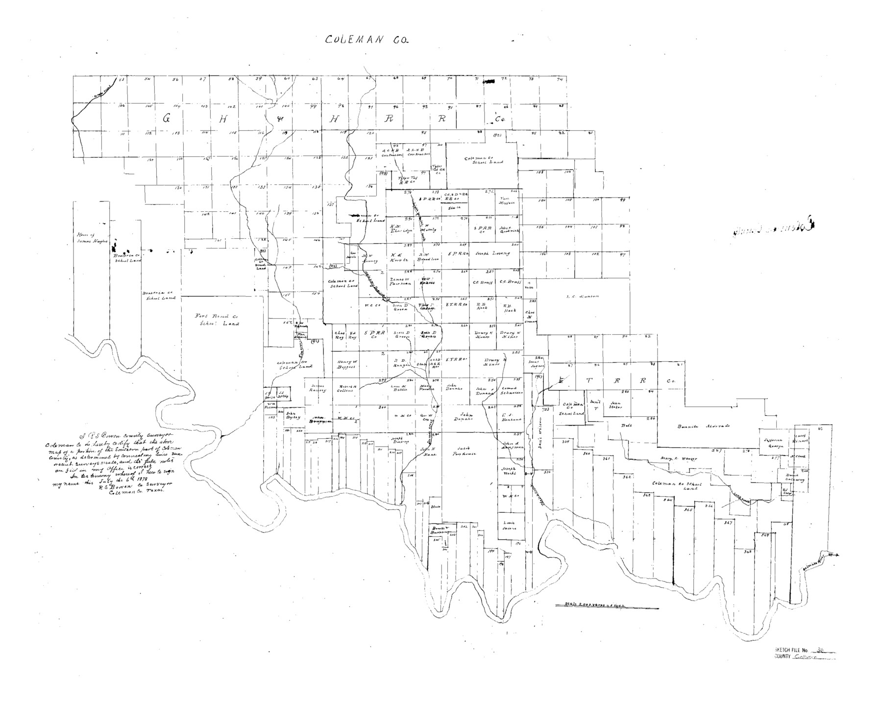 11122, Coleman County Sketch File 36, General Map Collection