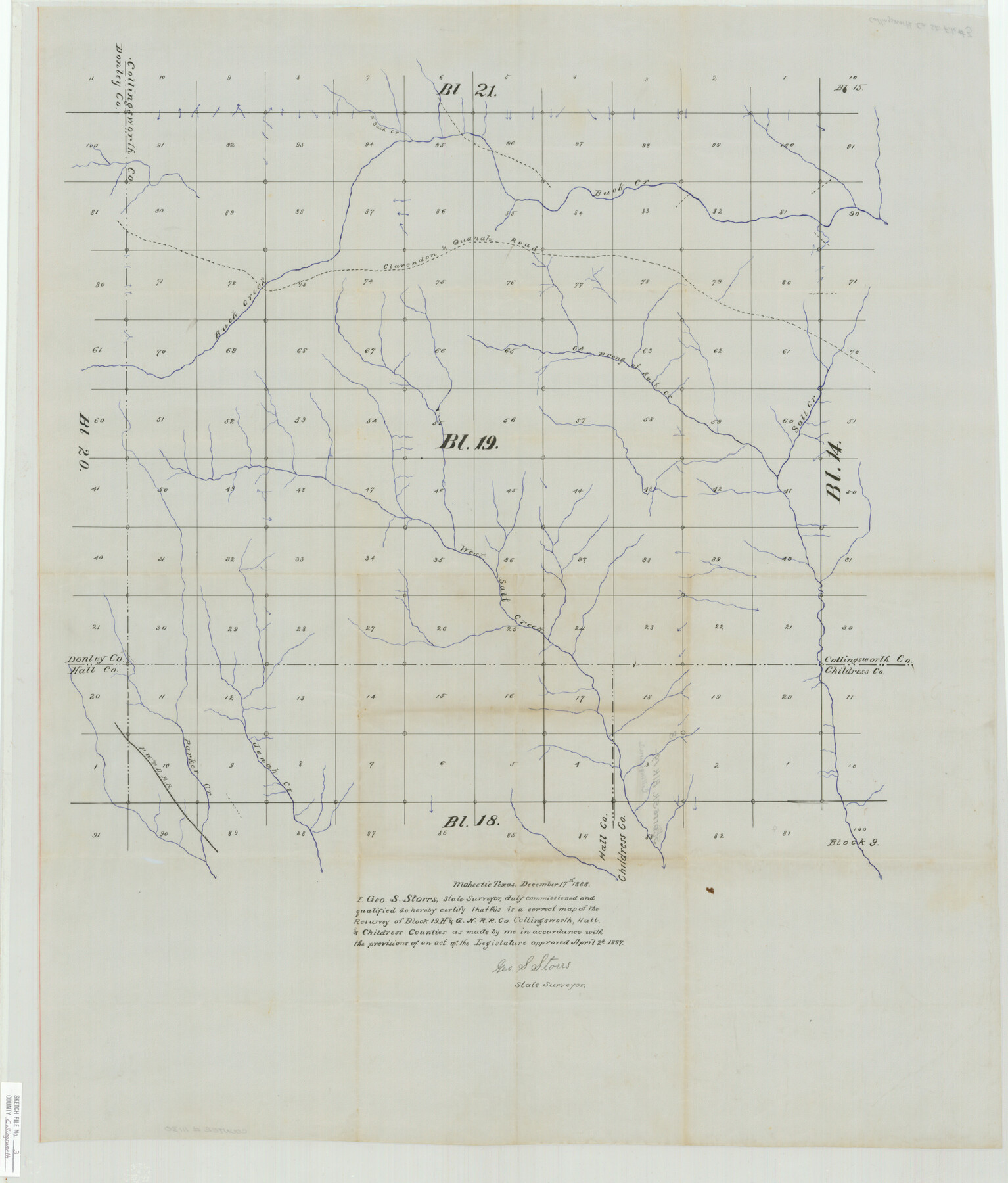 11130, Collingsworth County Sketch File 3, General Map Collection