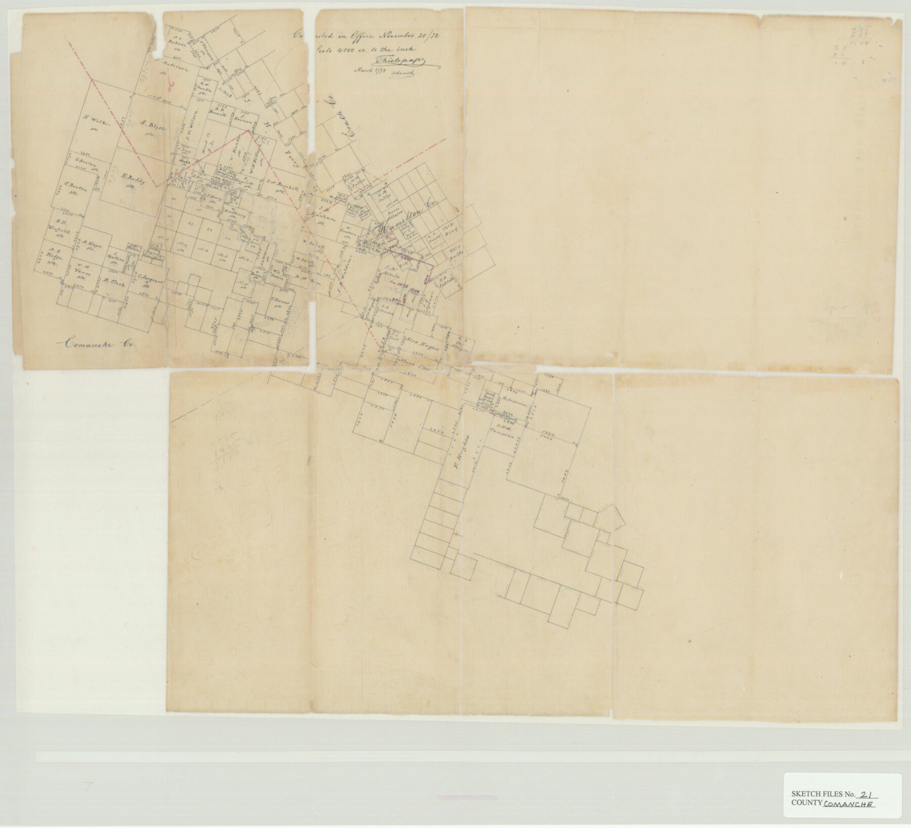 11143, Comanche County Sketch File 21, General Map Collection