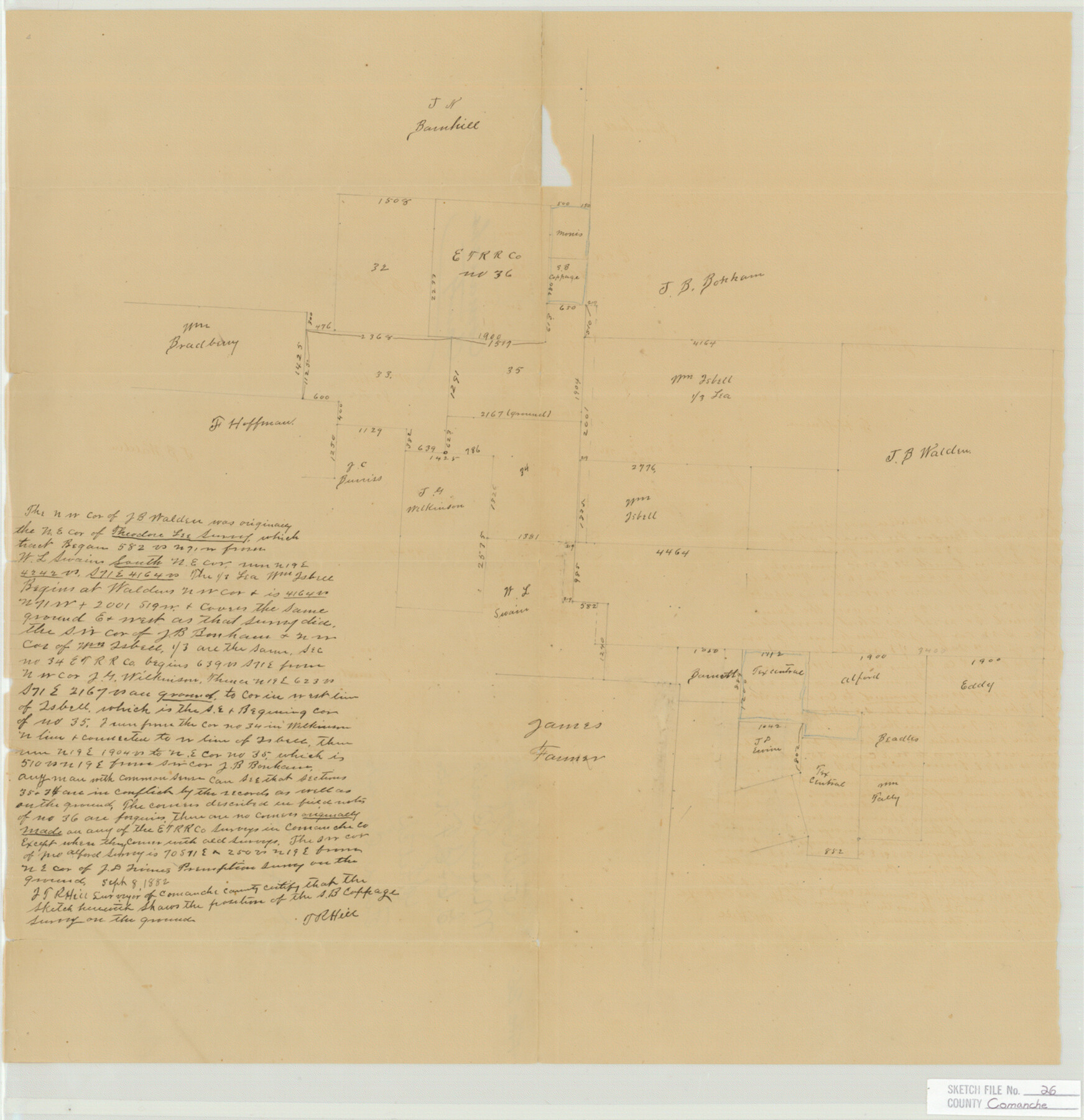 11144, Comanche County Sketch File 26, General Map Collection