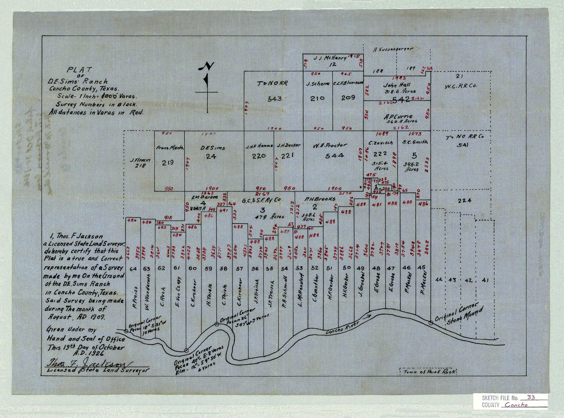 11158, Concho County Sketch File 33, General Map Collection