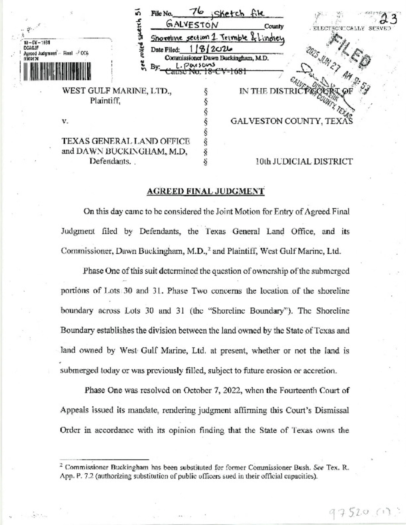 97520, Galveston County Sketch File 76, General Map Collection
