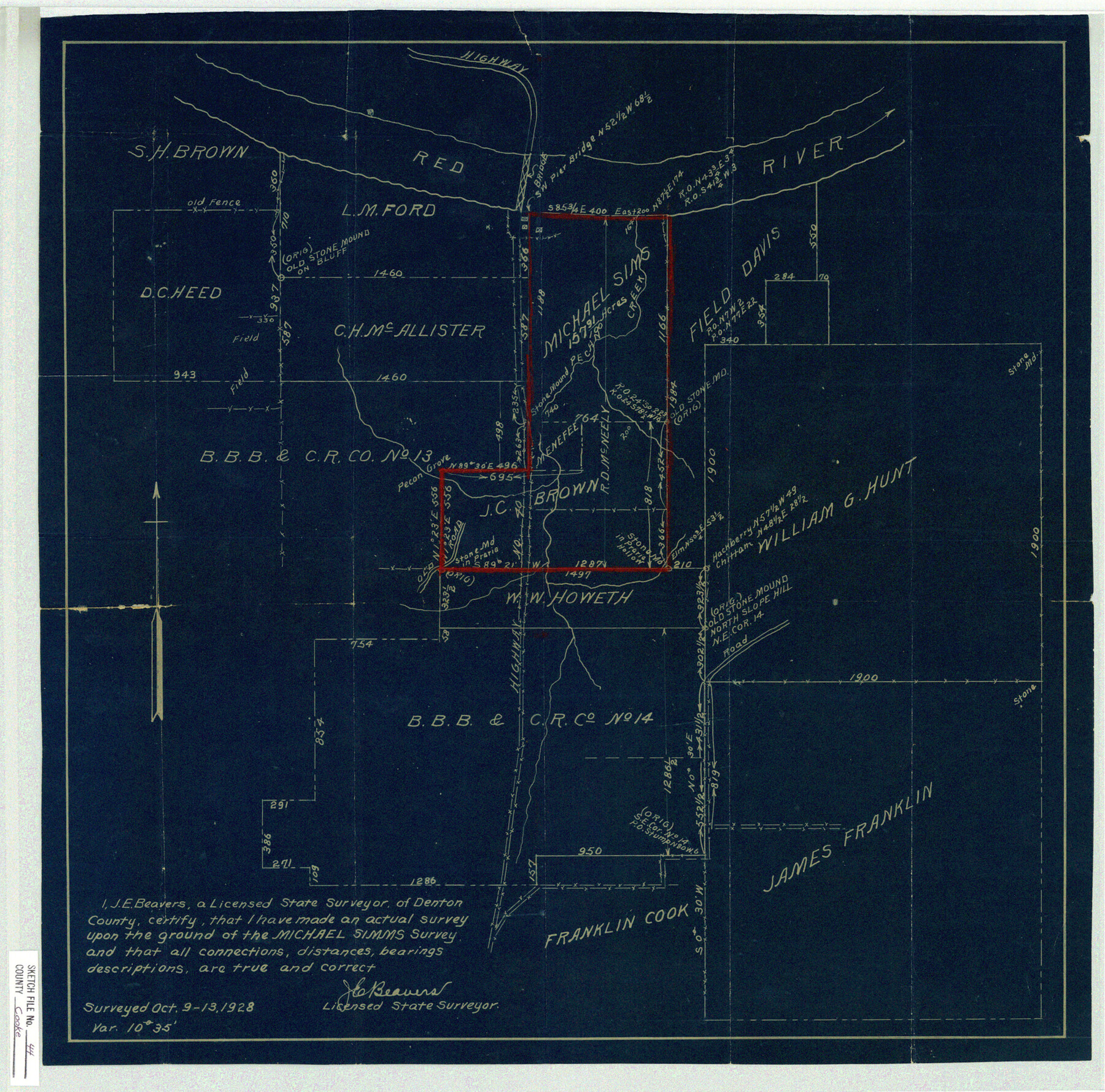 11178, Cooke County Sketch File 44, General Map Collection