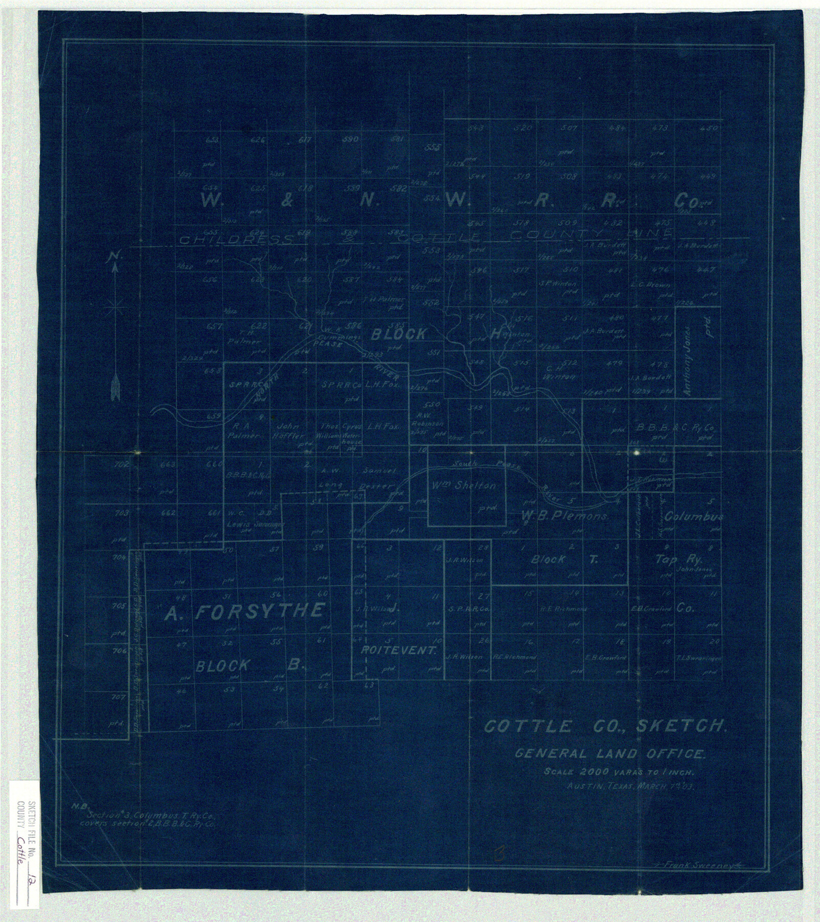 11194, Cottle County Sketch File 12, General Map Collection