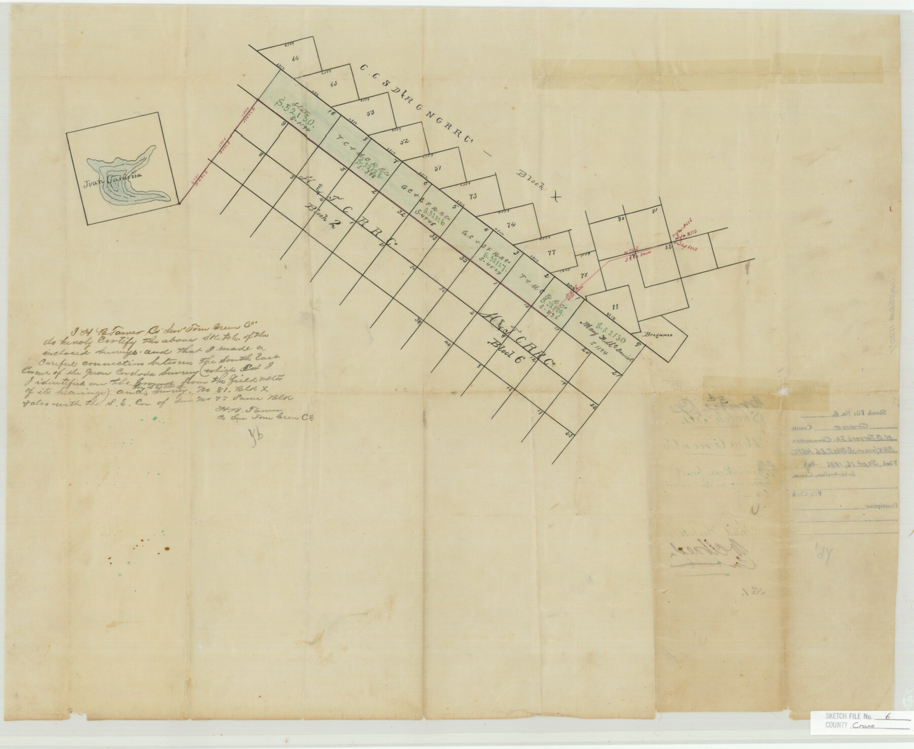 11207, Crane County Sketch File 6, General Map Collection