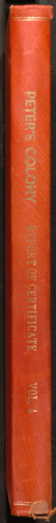 97462, Peter's Colony - Report of Certificate Vol. 4