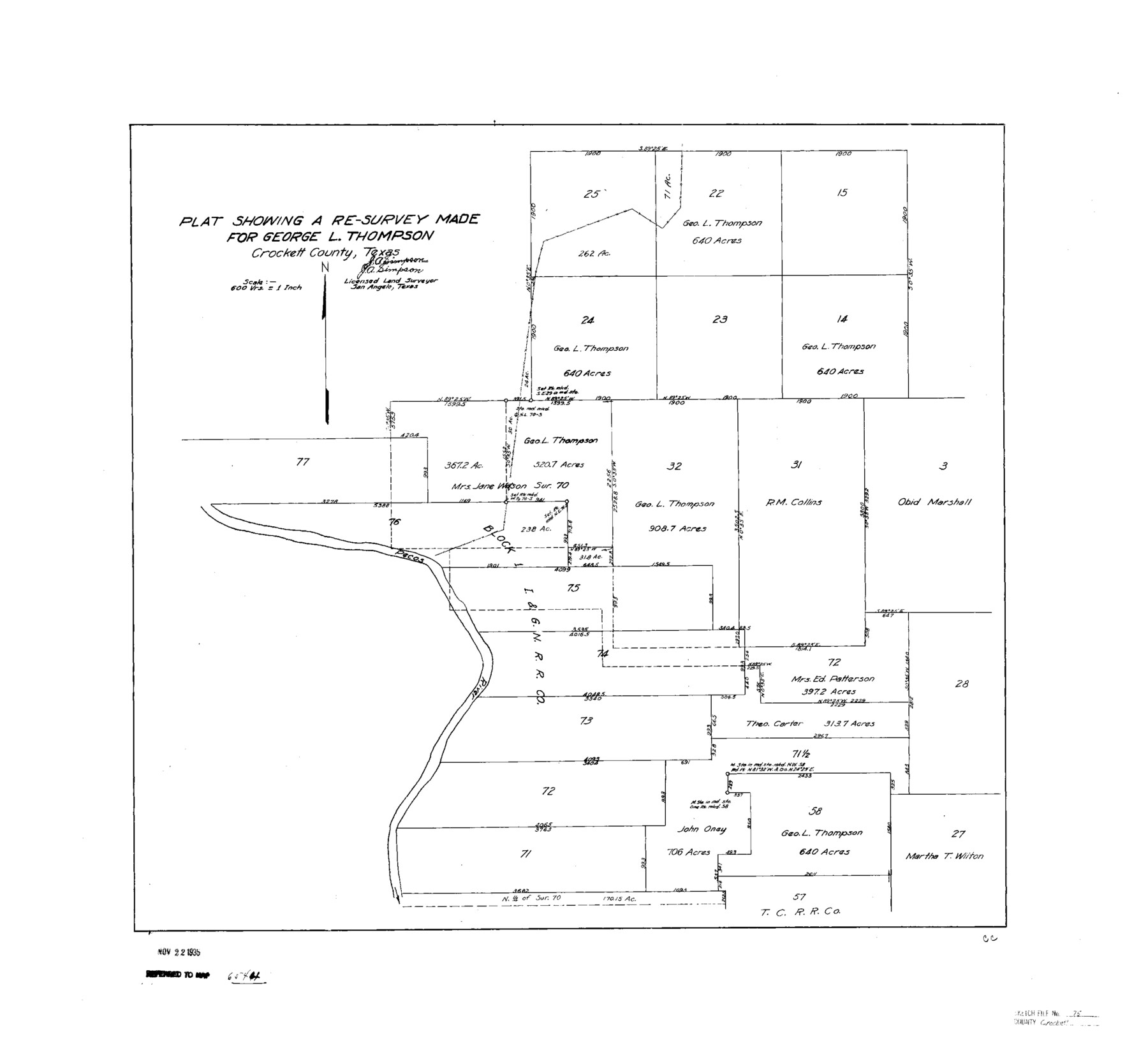 11234, Crockett County Sketch File 75, General Map Collection