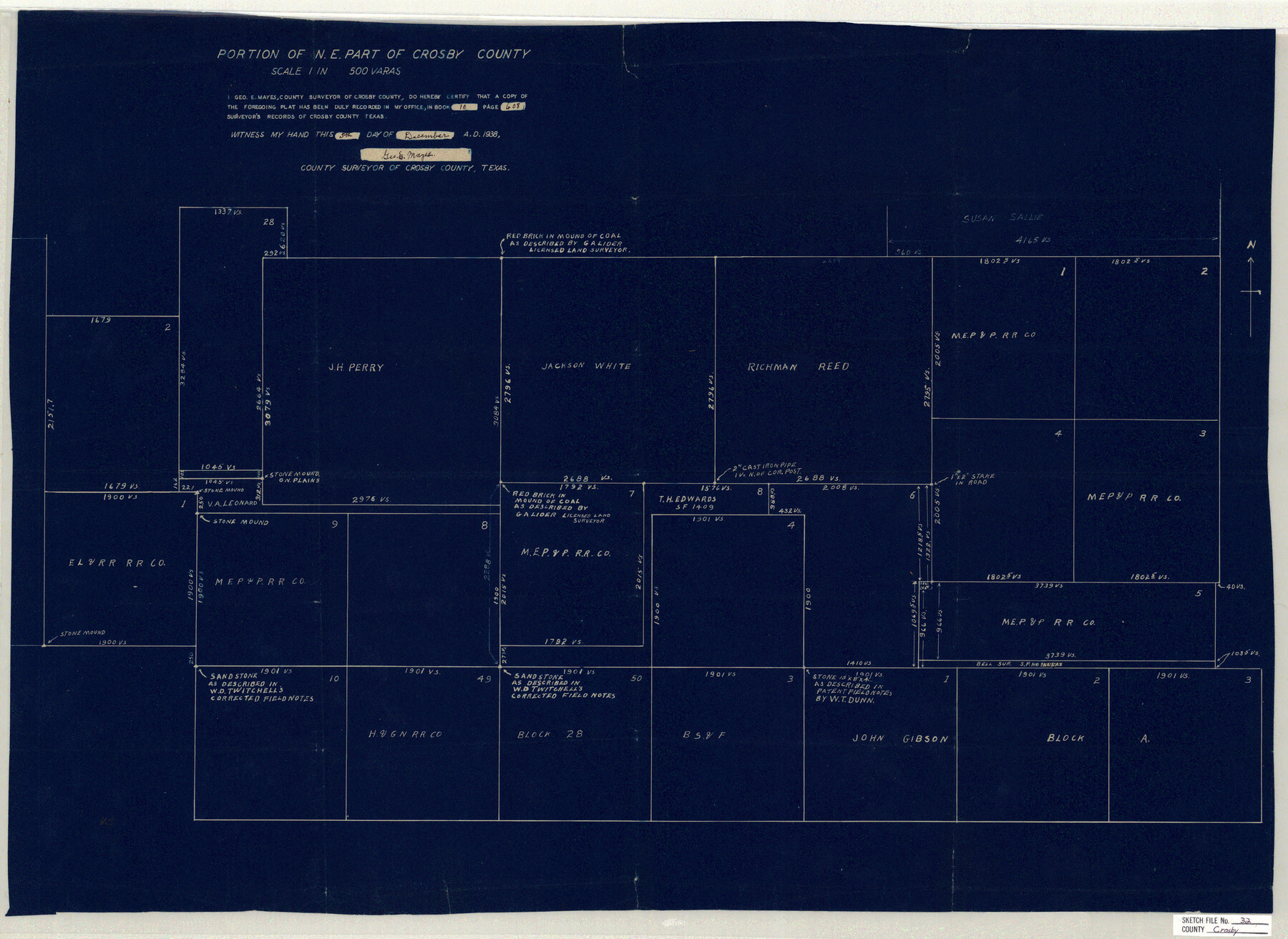 11258, Crosby County Sketch File 32, General Map Collection