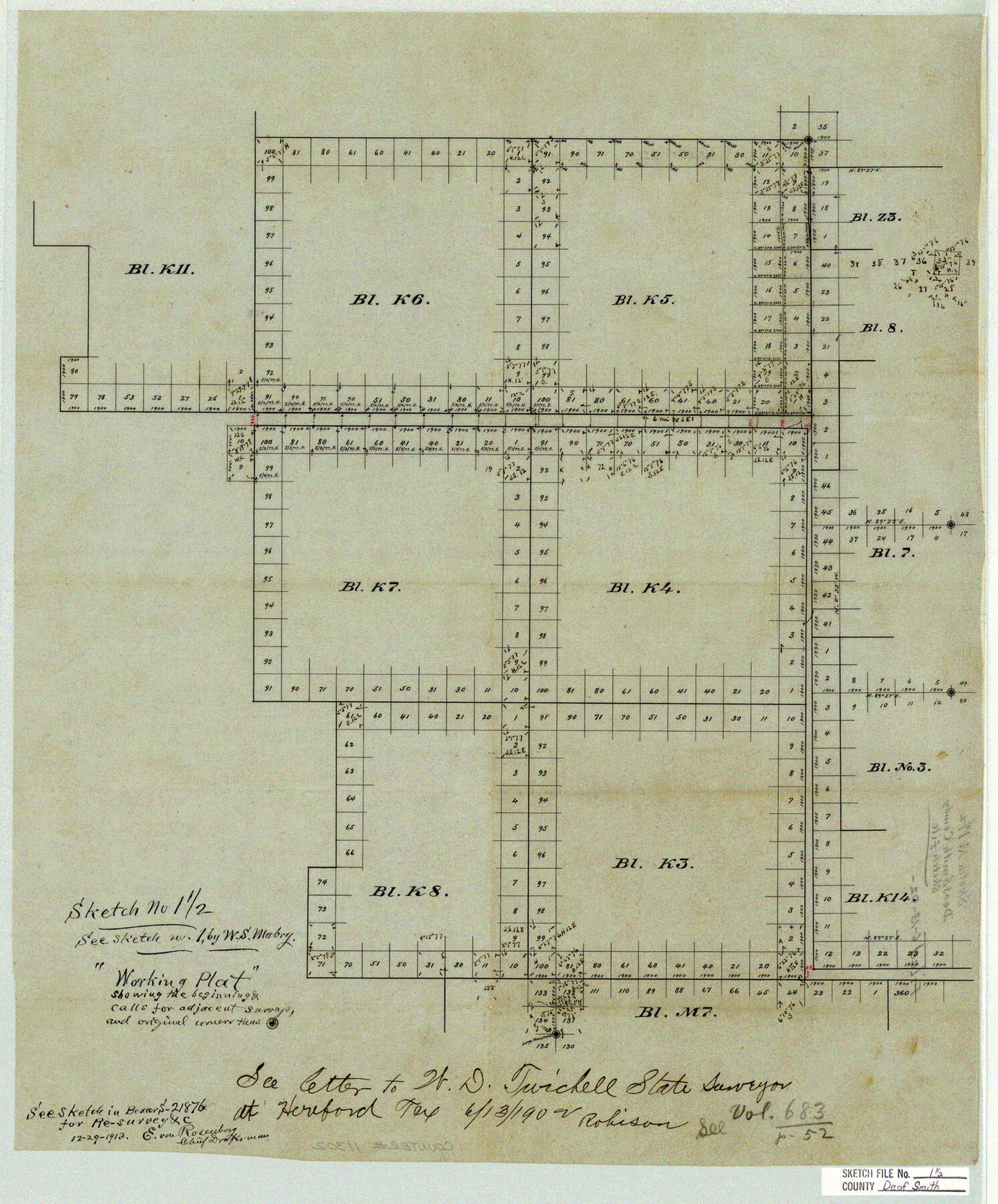 11302, Deaf Smith County Sketch File 1 1/2, General Map Collection