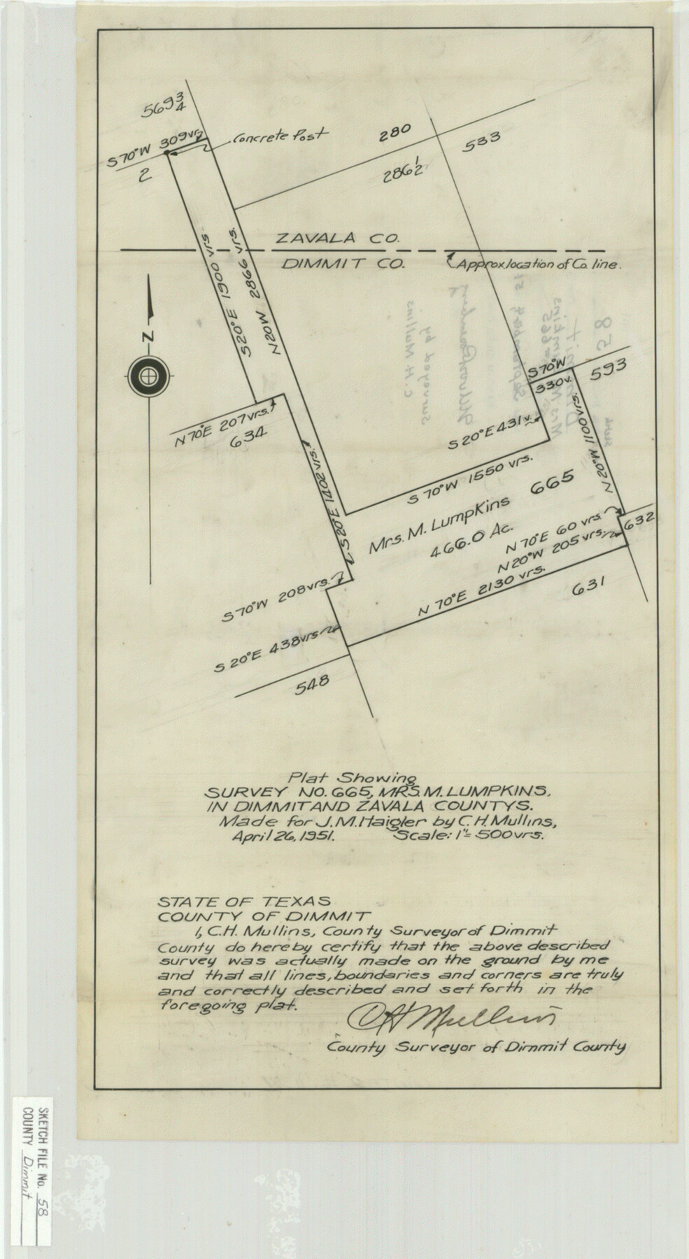 11361, Dimmit County Sketch File 58, General Map Collection