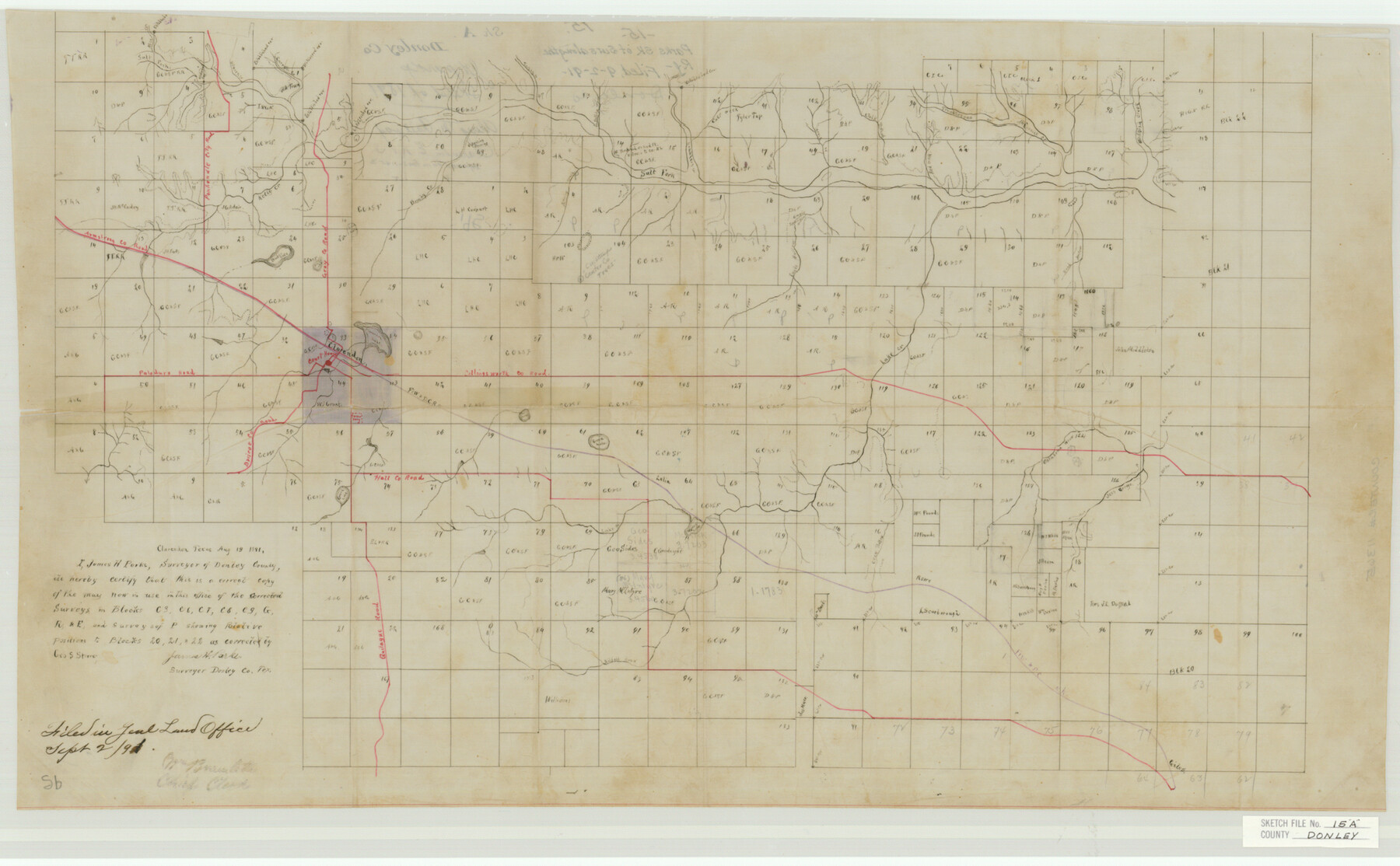 11365, Donley County Sketch File 15a, General Map Collection
