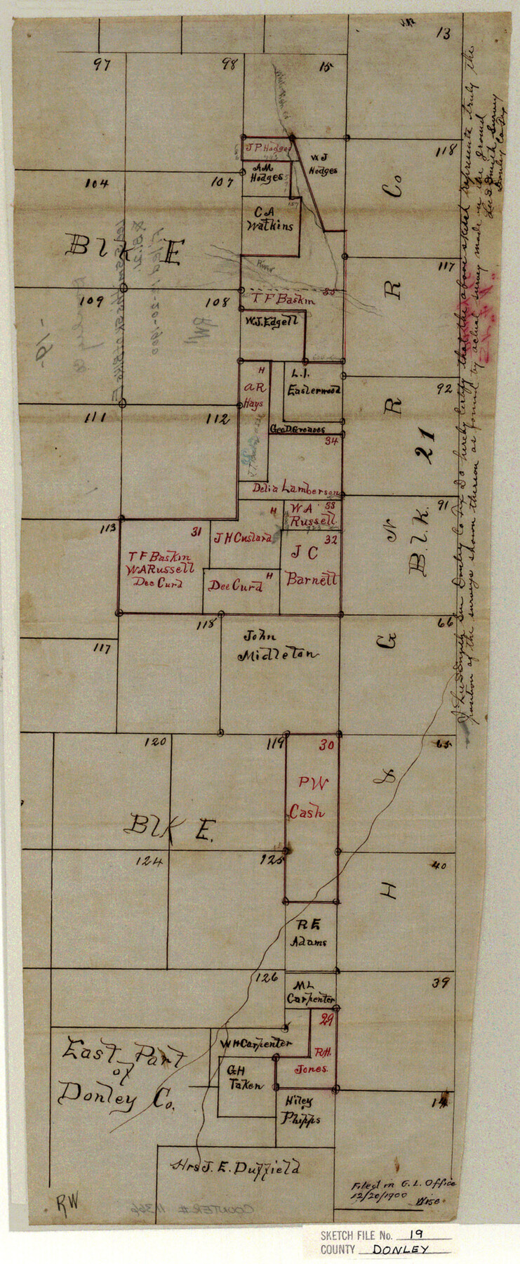 11366, Donley County Sketch File 19, General Map Collection